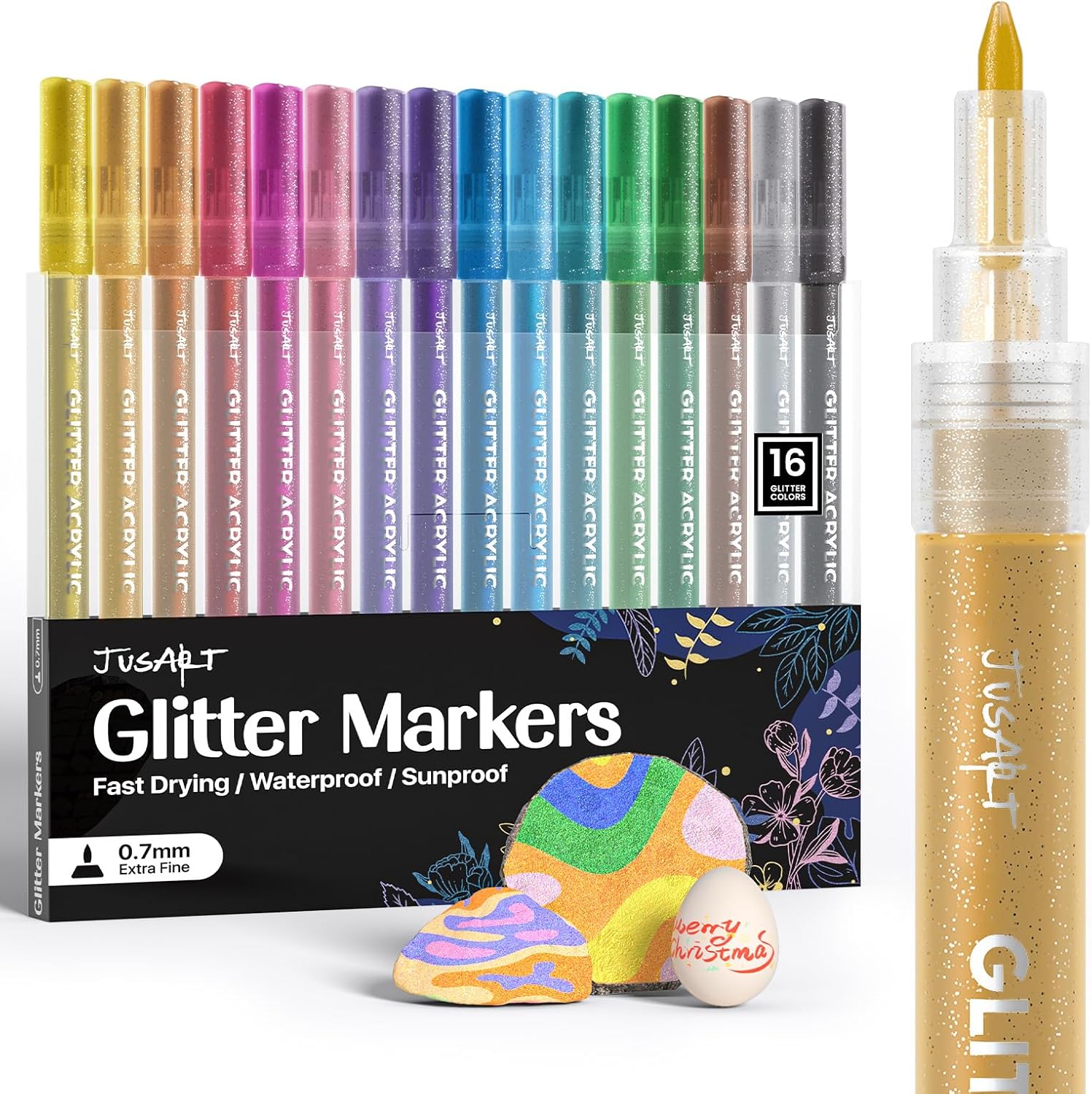 16 Colors Glitter Markers