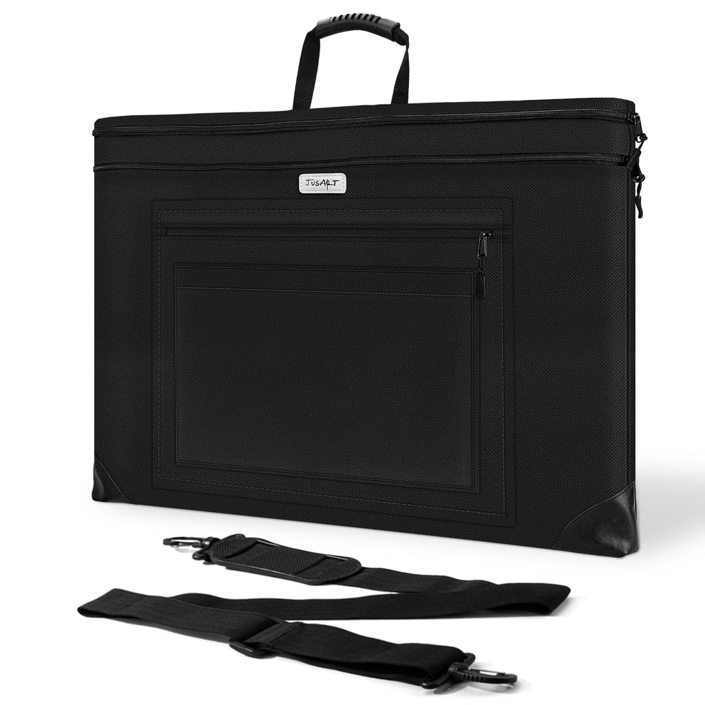 JusArt Art Portfolio Bag, 20x26 Light Weight Portfolio Folder Case with Adjustable Shoulder Strap, Leather Corners, Waterproof Art Bag for Artists and Students for Artwork, Poster, Sketching, Drawing
