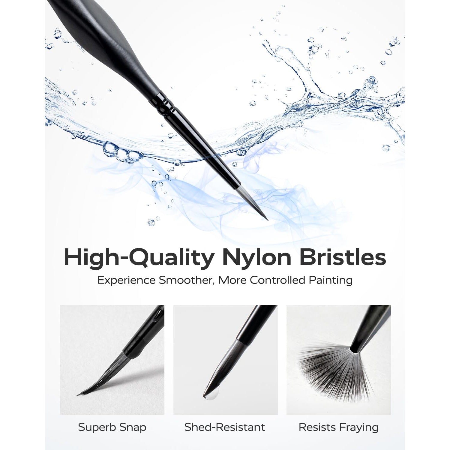 JusArt 16-Piece Detail Paint Brush Set, Miniature Paint Brushes for Models, Acrylic Oil Watercolor, Professional Fine Detail Brushes for Adults & Miniature Painters